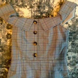 F21 gray Plaid mini Dress sz S